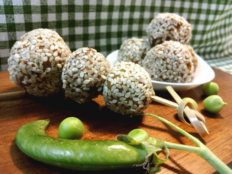 Polpette vegane con bucce di piselli