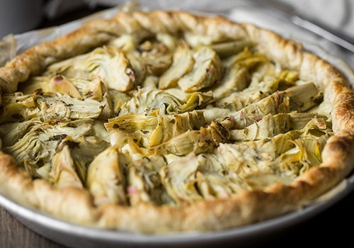 Torta salata con carciofi