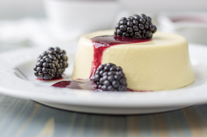 Corn Panna Cotta with Blackberry Sauce 11