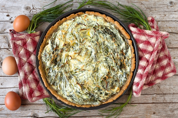 torta salata agli agretti e ricotta