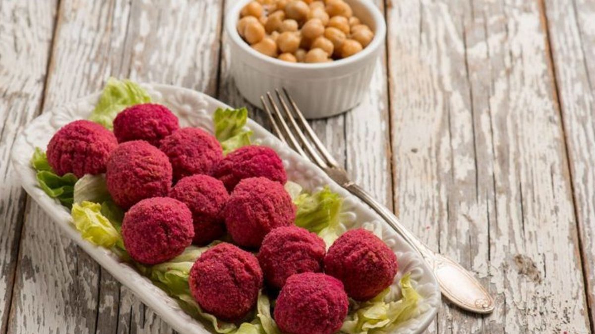 polpette di barbabietola rossa e ceci