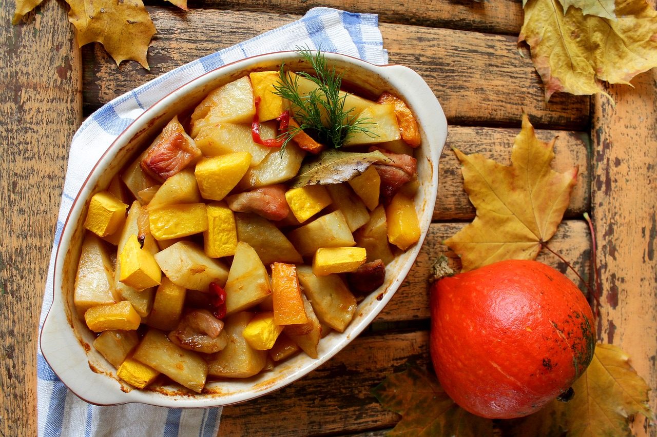 Secondi piatti con la zucca e patate