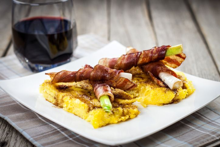 polenta fritta con pancetta