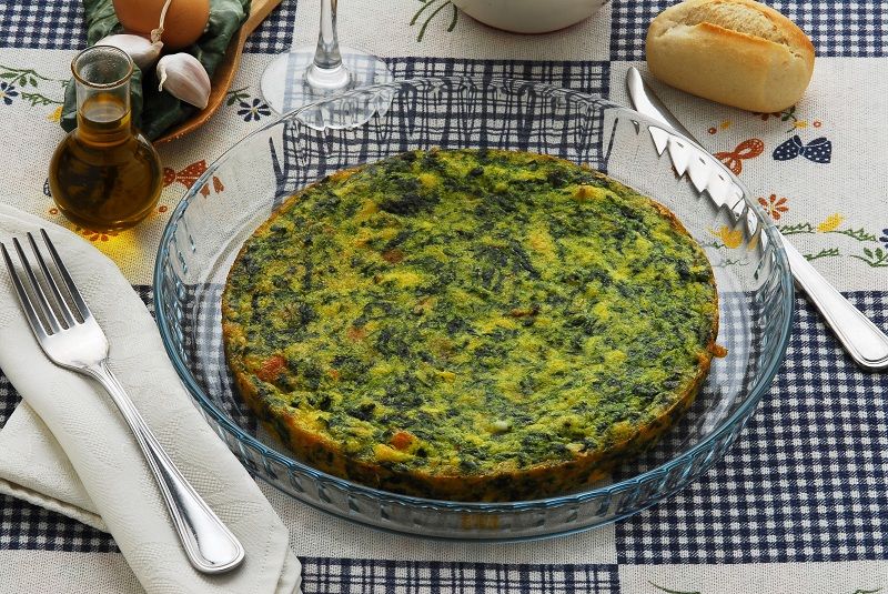 frittata uova e spinaci