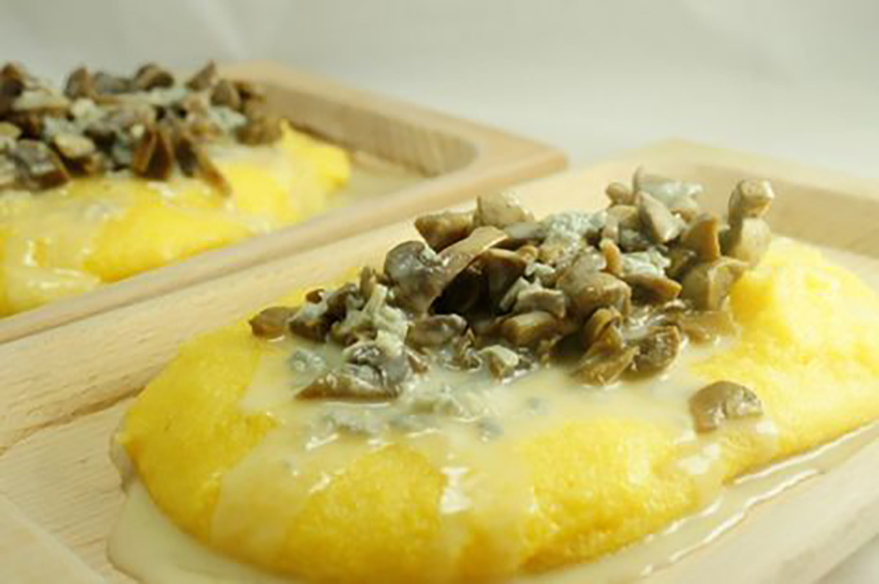 ricetta polenta funghi e gorgonzola