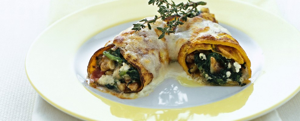 Cannelloni di pasta fresca con ricotta e spinaci