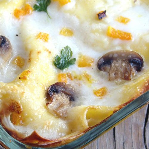 Lasagne alla zucca e funghi