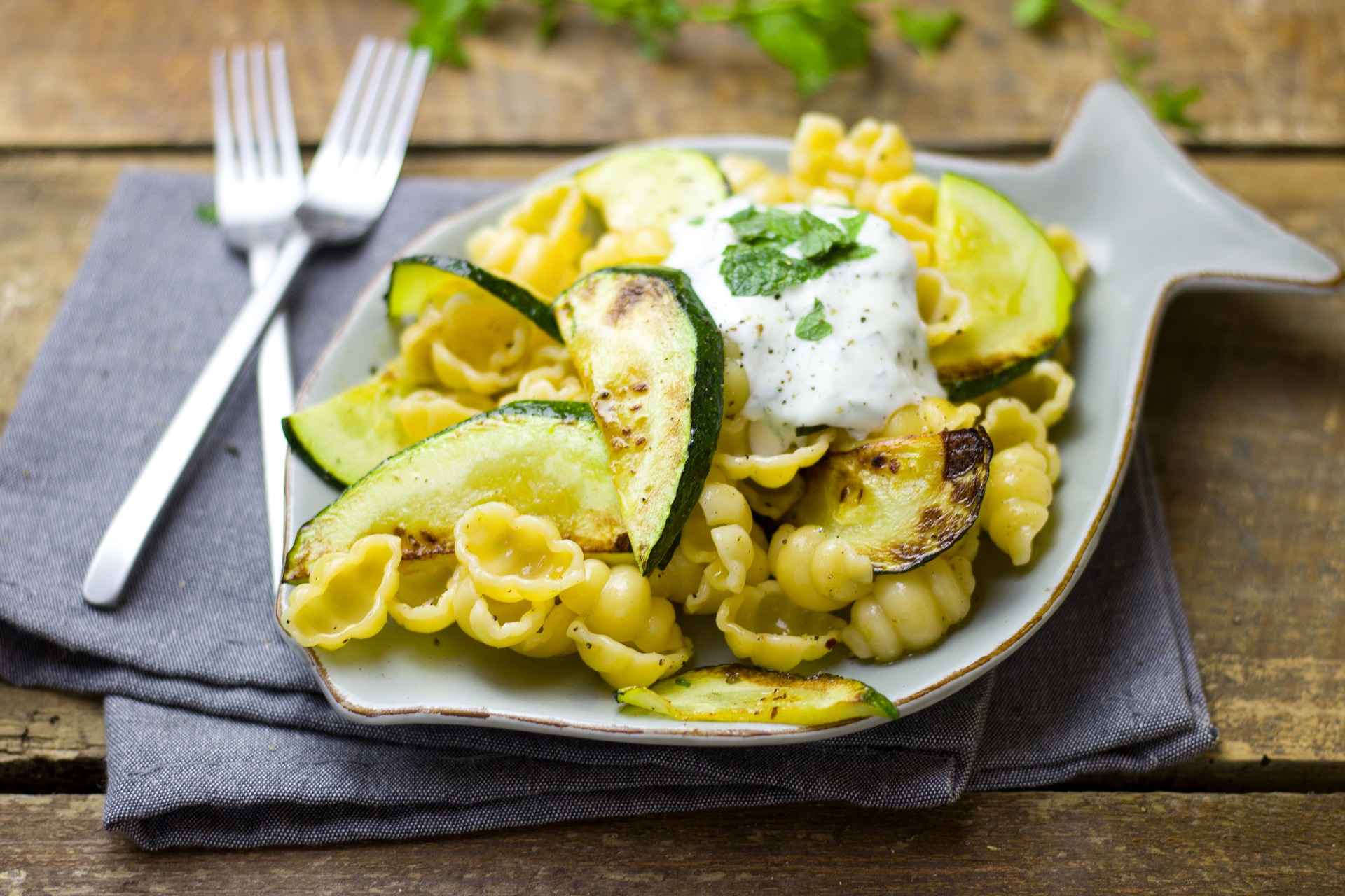 Pasta dietetica con zucchine