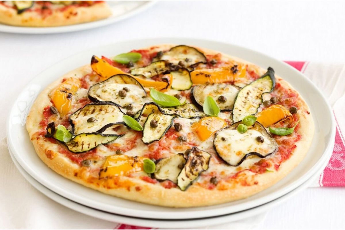 pizza con le verdure grigliate