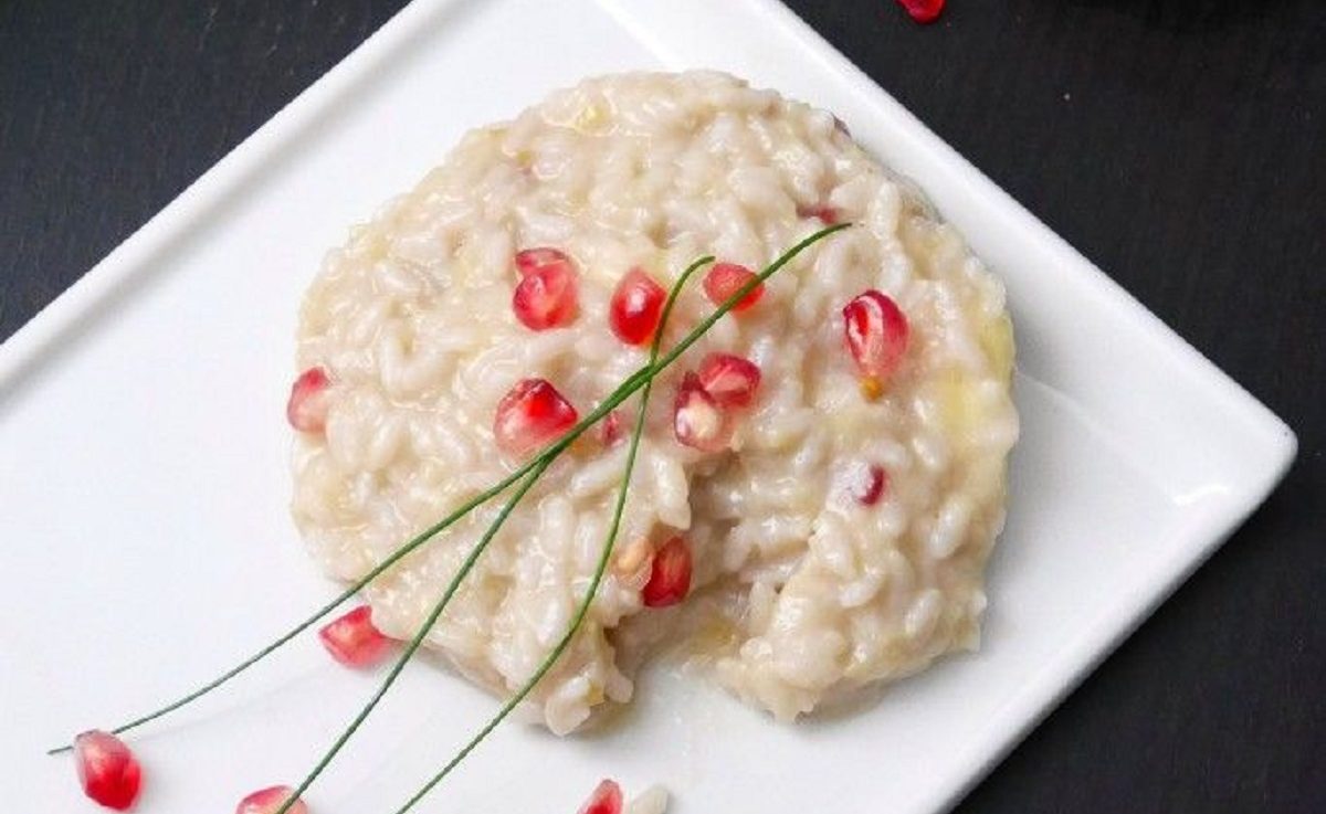 risotto al melograno e porri