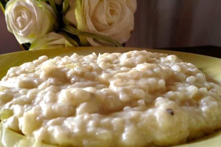 Risotto con champagne e provola affumicata