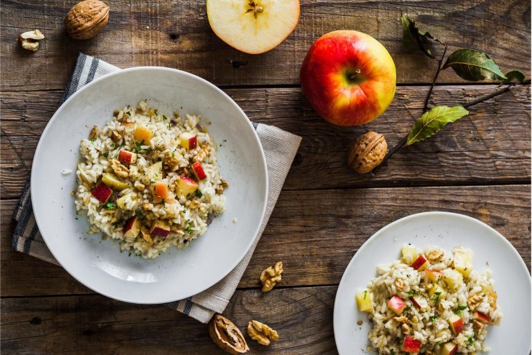 risotto mele noci e gorgonzola