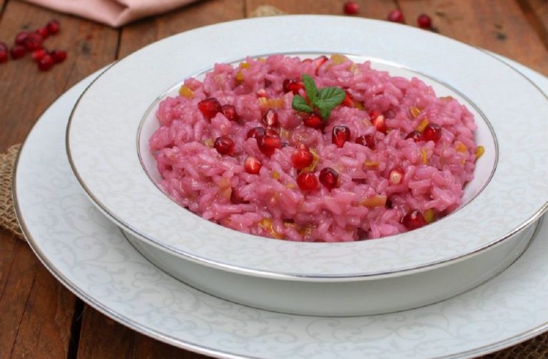 Risotto melograno e porri