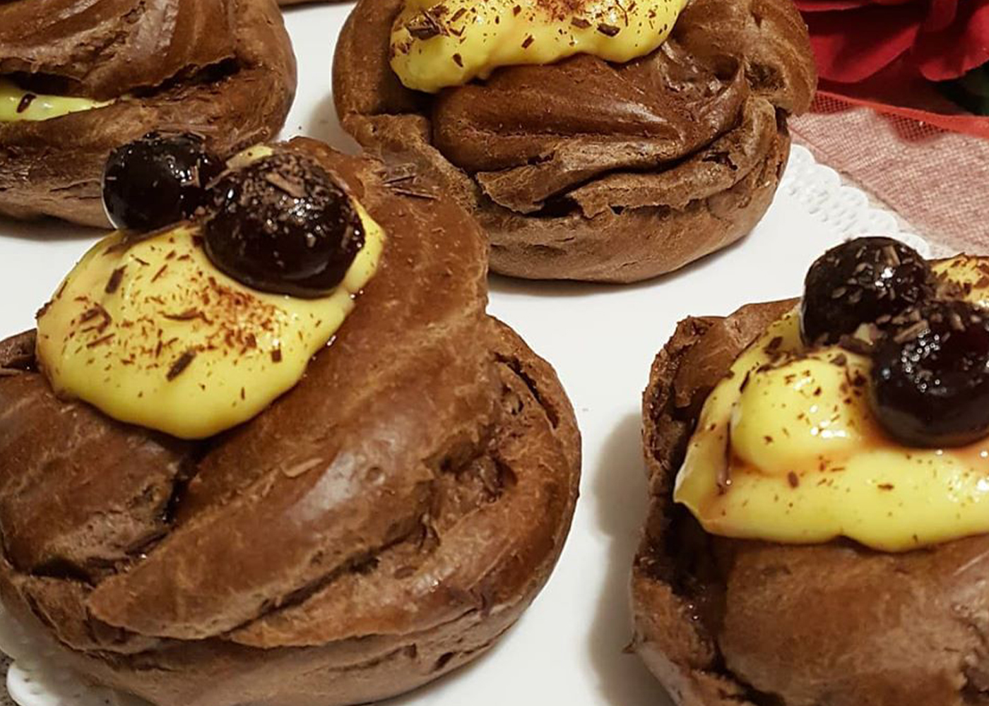 Zeppole di San Giuseppe al cioccolato