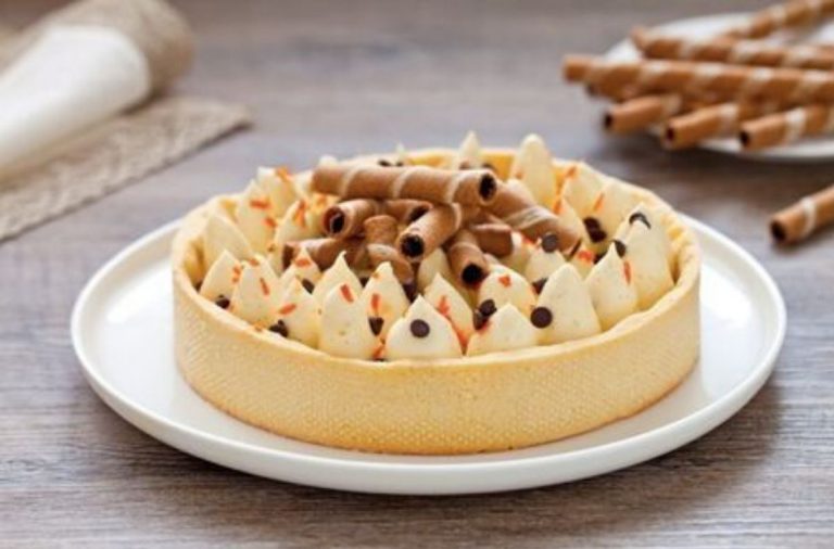 crostata con namelaka al cioccolato bianco e vaniglia