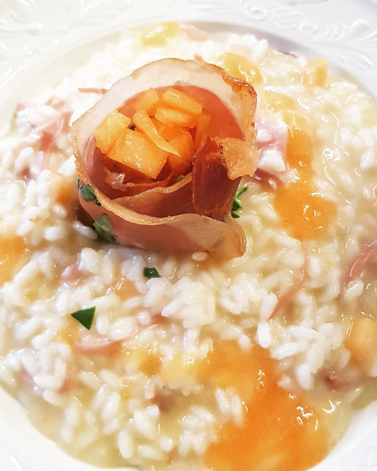 Risotto con melone e speck Bimby