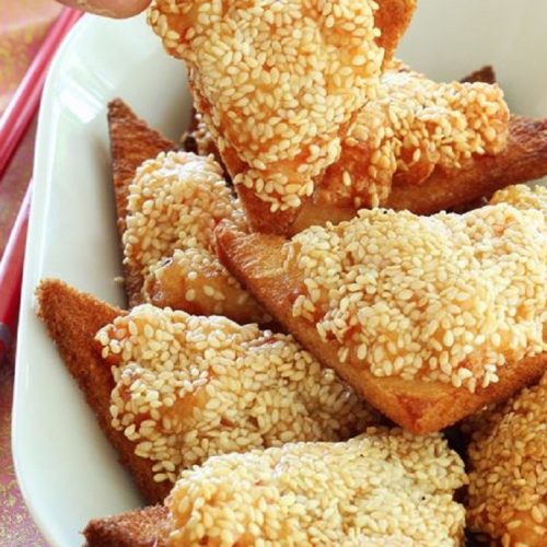 Toast di Gamberi al sesamo