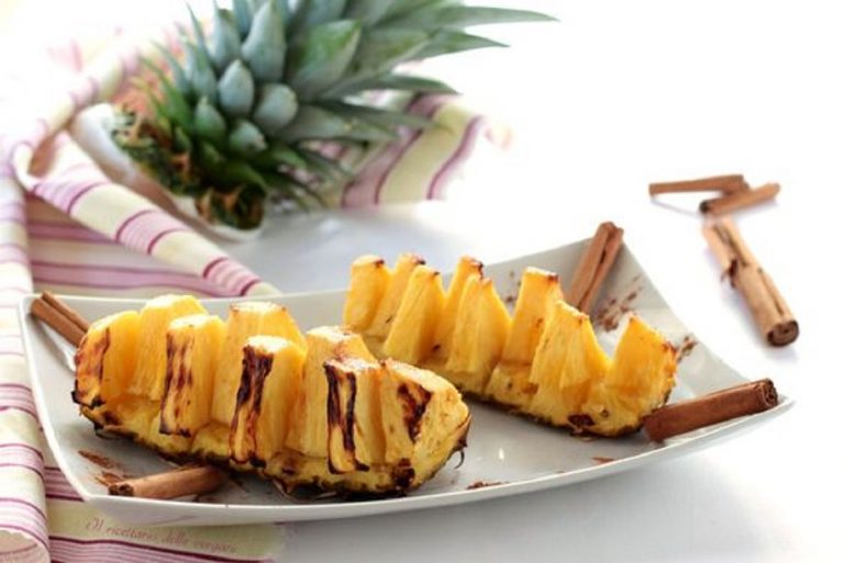 ananas grigliato con cannella (ricetta vegan)