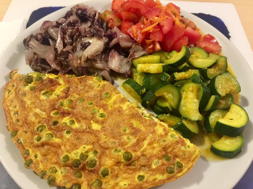 Frittata di piselli vegetariana