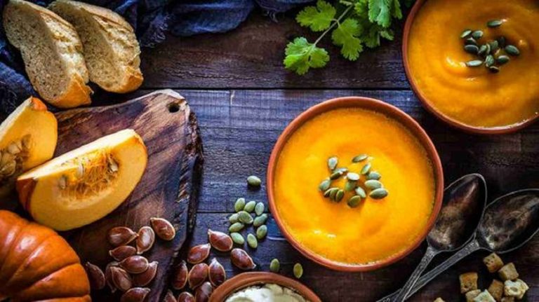 minestra di zucca con pollo