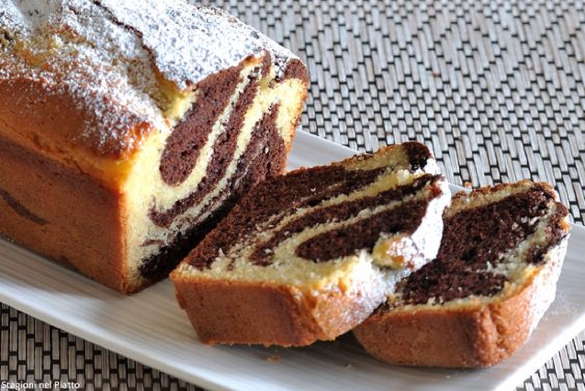 plumcake senza lievito marmorizzato al cacao