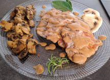 Scaloppine al latte, panna e funghi (senza burro)