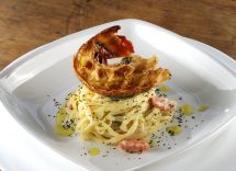 Tagliolini limone gamberi e panna