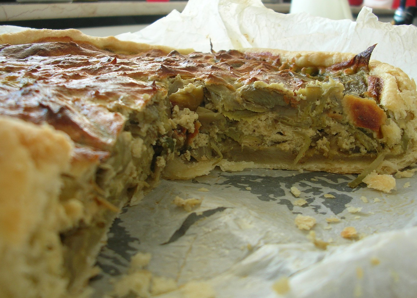 Torta salata ai carciofi con Bimby