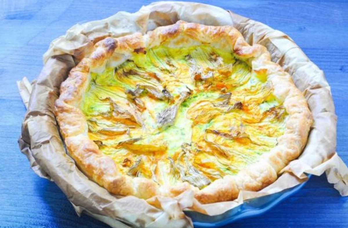 Torta salata con fiori di zucca con Bimby