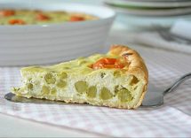 torta salata con piselli e ricotta