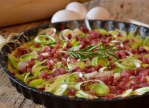 Torta salata con porri e pancetta Bimby