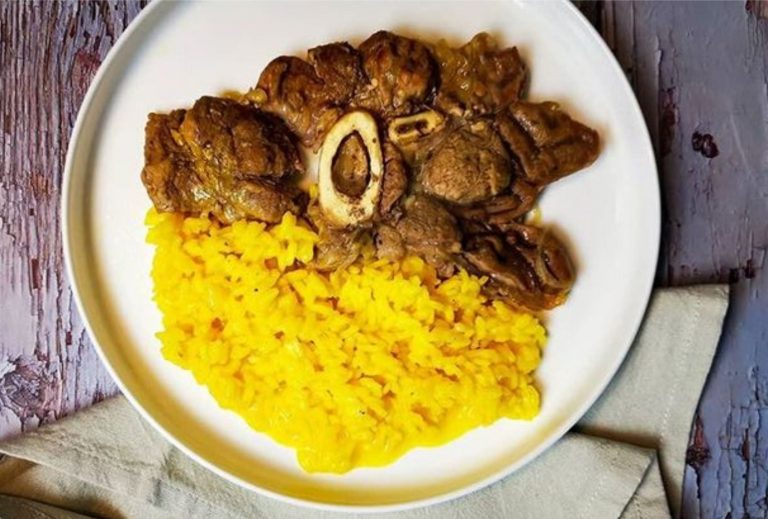 Ossobuco alla milanese con risotto giallo