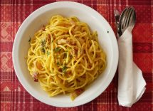 Pasta carbonara con Lardo di Colonnata