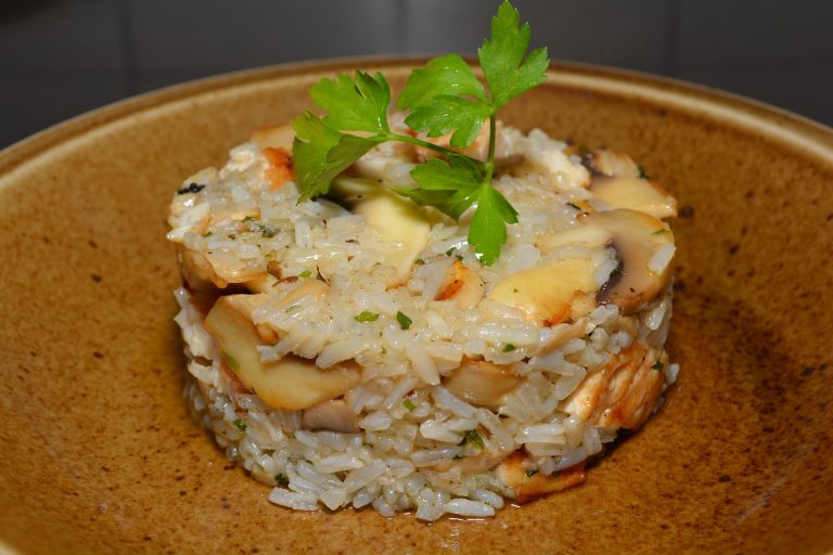 Risotto ai funghi ripassato al forno