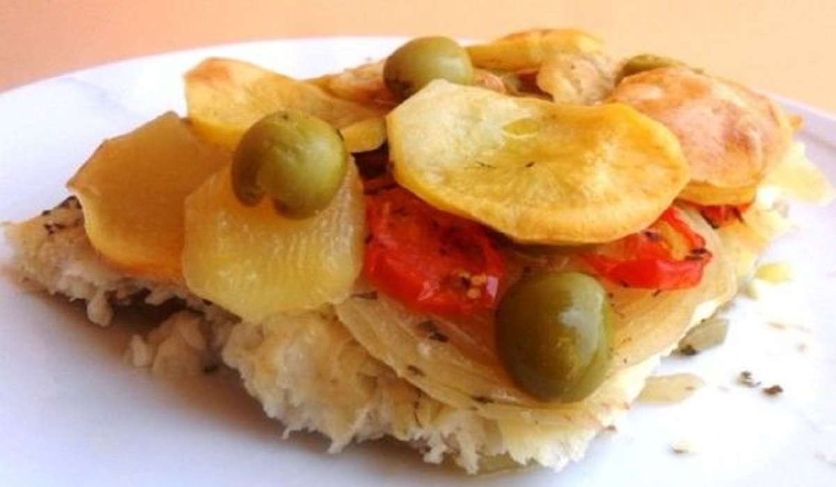 filetti di platessa al forno con patate e pomodorini