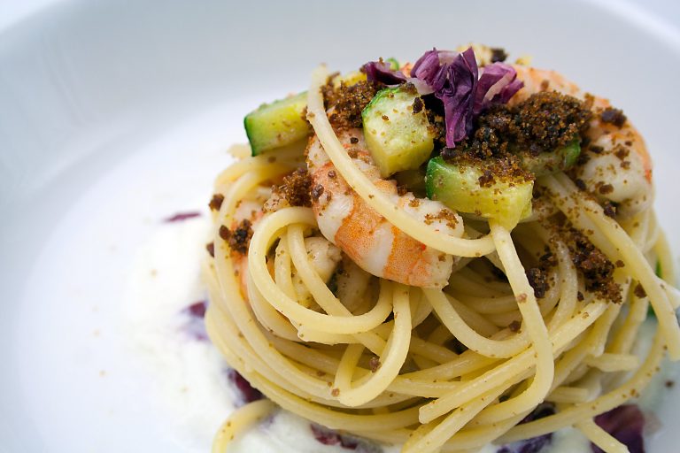 linguine cremose con gamberetti