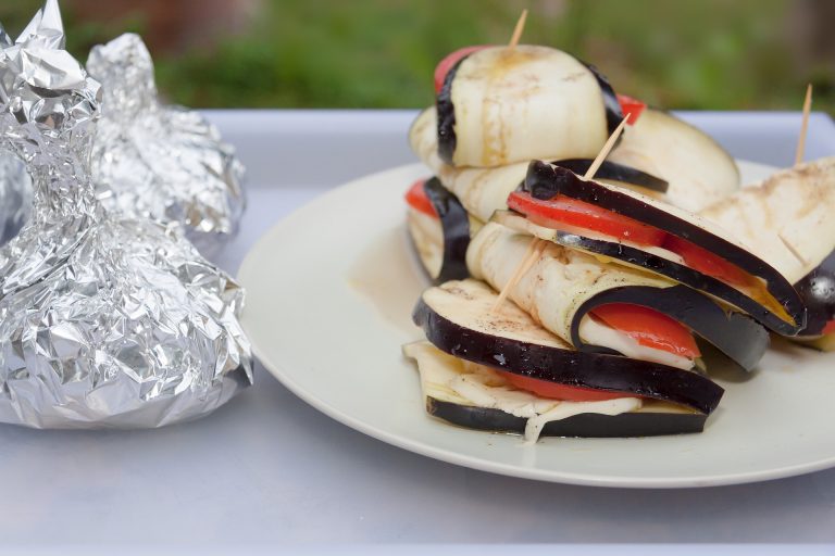 Millefoglie di pesce spada e melanzane