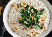 risotto alle pesche e mandorle