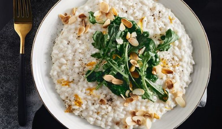 risotto alle pesche e mandorle