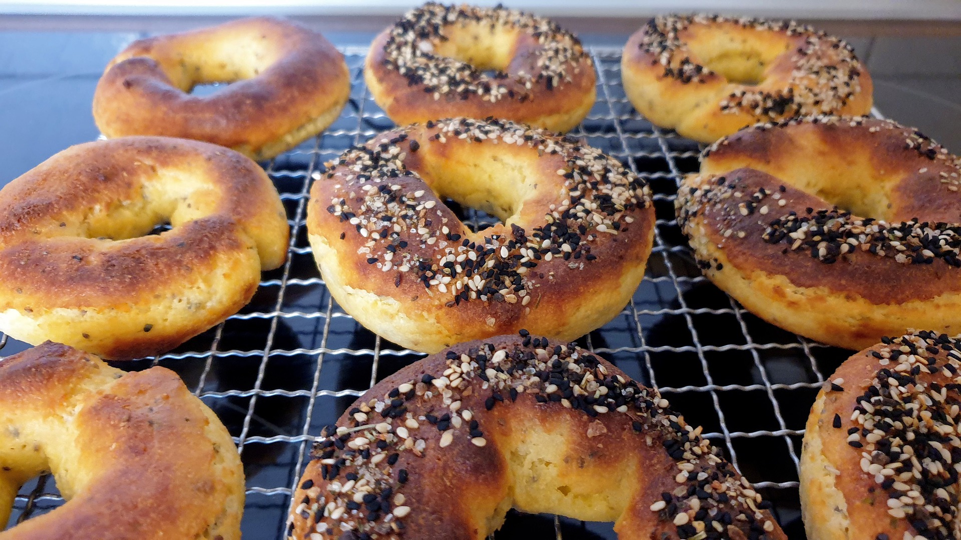 Bagel con yogurt greco