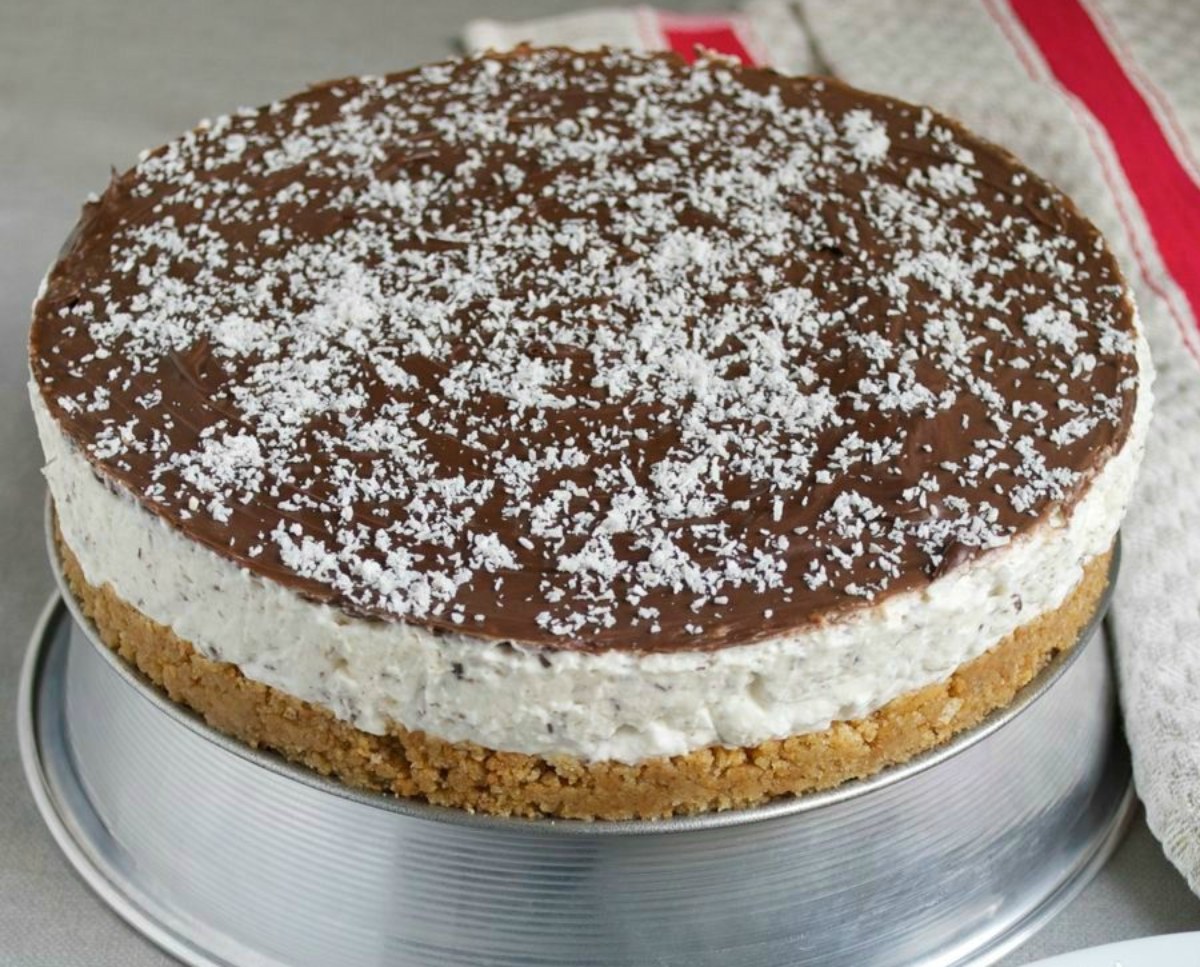 cheesecake senza cottura al cioccolato e cocco