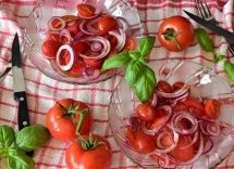 insalata di cipolle rosse e pomodori