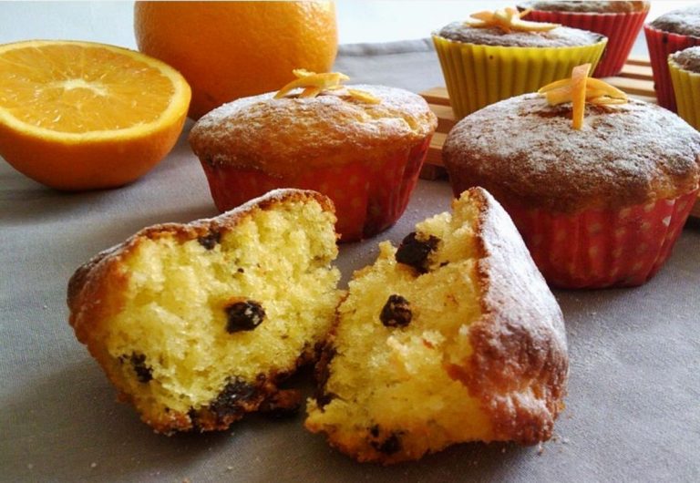 muffin all'arancia e cioccolato senza burro