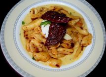 paccheri baccalà e peperoni cruschi