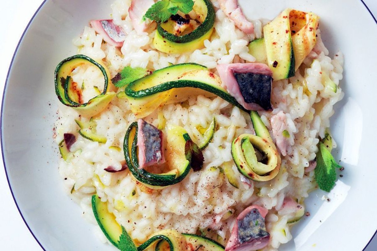 risotto sgombro e zucchine