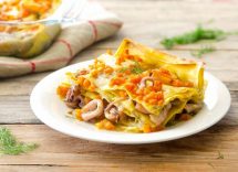 lasagne con zucca e calamari al finocchietto