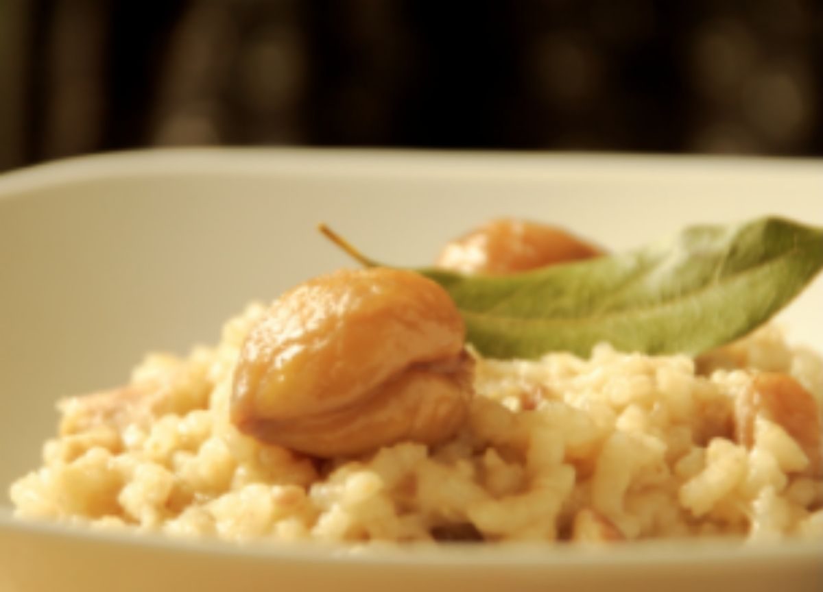 risotto castagne e pancetta