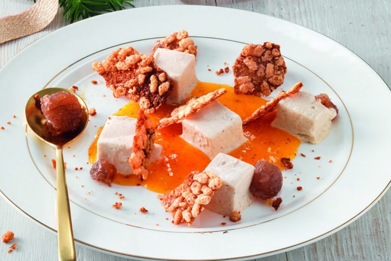 semifreddo ai marroni con salsa di cachi