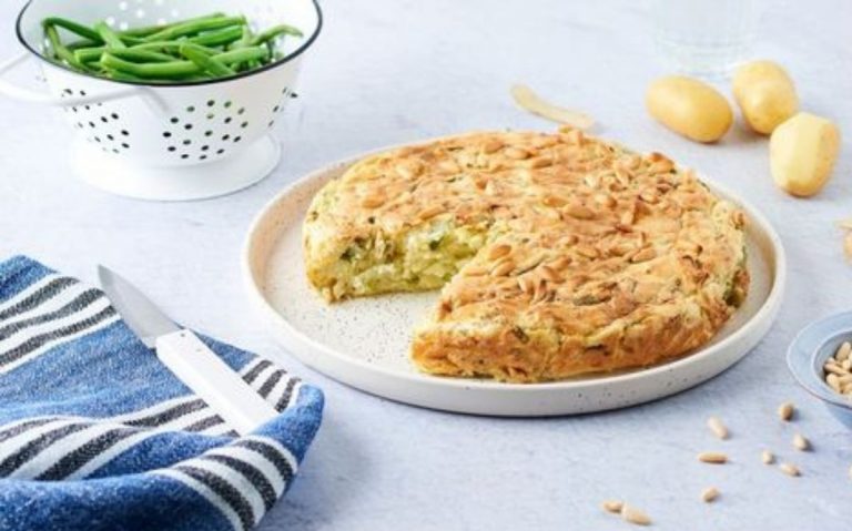 torta salata con fagiolini patate e ricotta