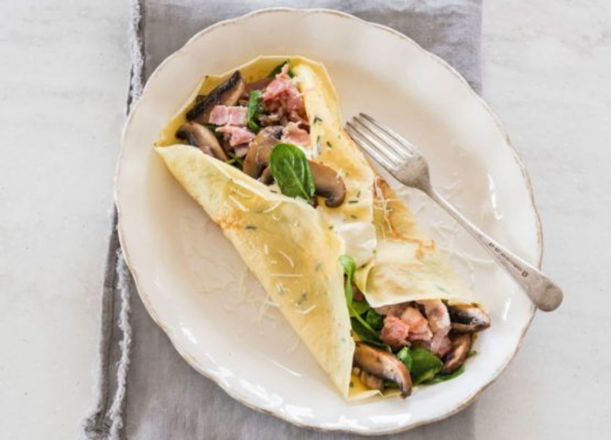 crepes salate con speck e funghi